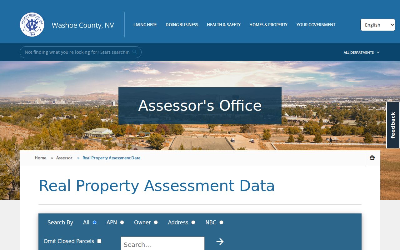 Sparks street directory Washoe Assessor address and parcel search