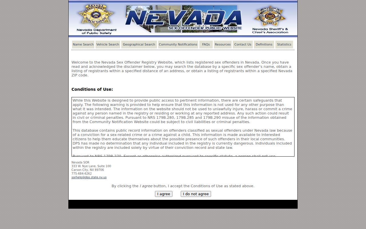 Sparks residents directory context for Nevada registry conditions of use